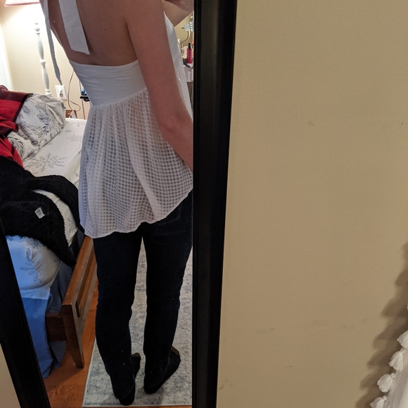 White asymmetrical Free People top - Picture 3 of 6